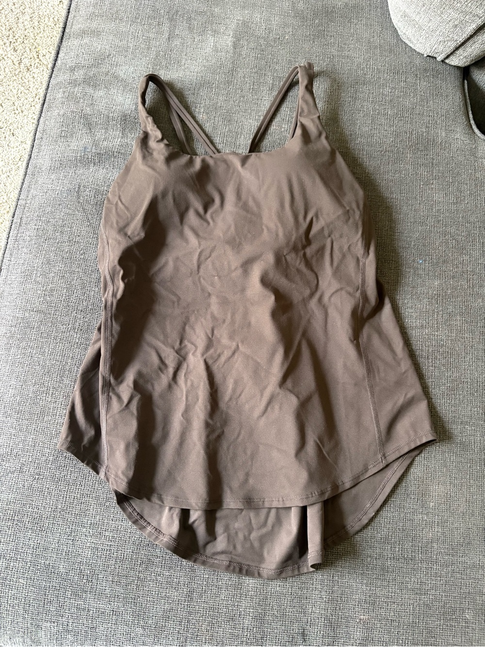 Ara Brown Scoop Neck Tank with Double Straps